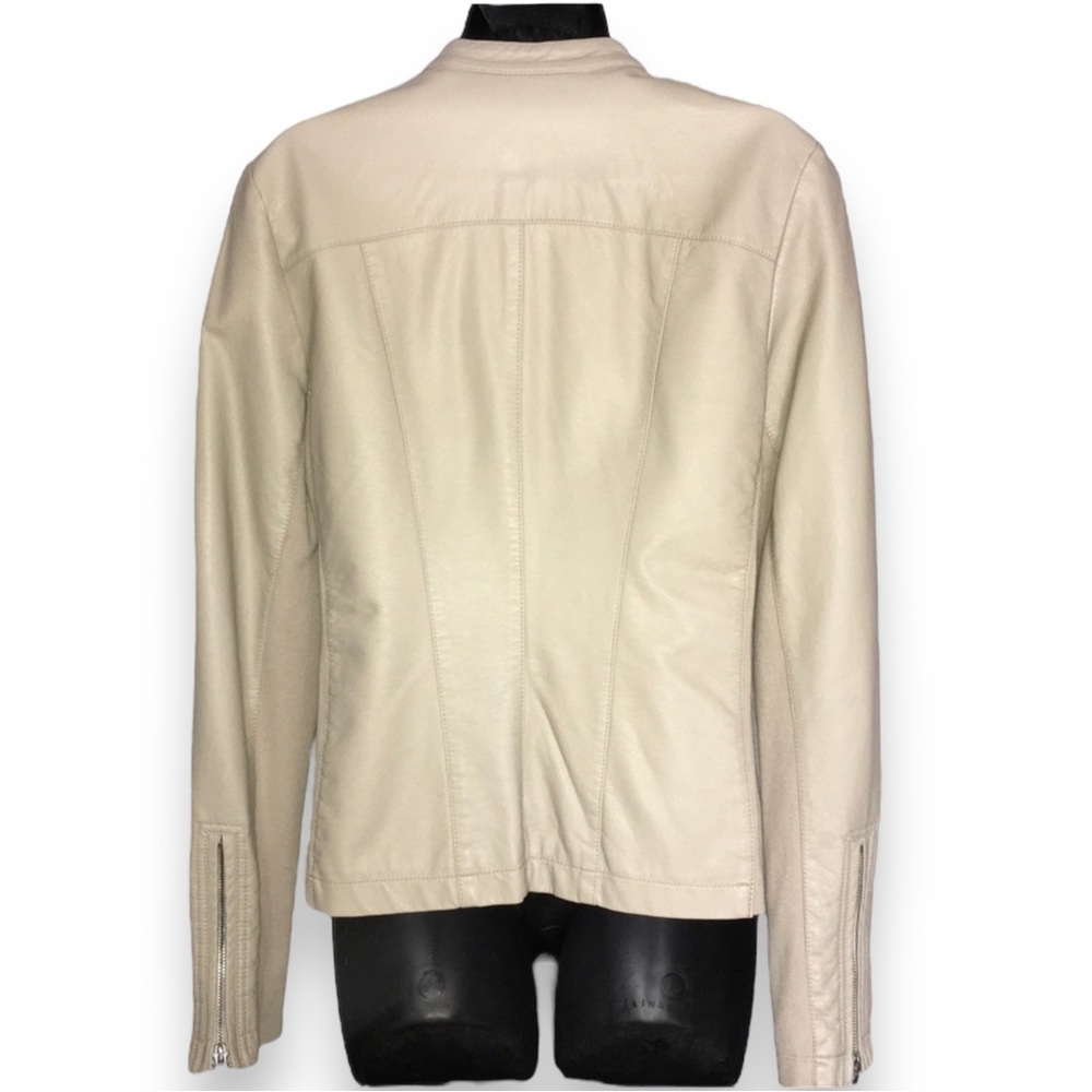 Express Women's Tan Faux Leather Jacket Sz Med - Picture 2 of 7